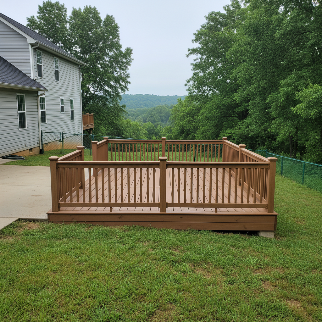 New Look Deck Inc crew working on a home